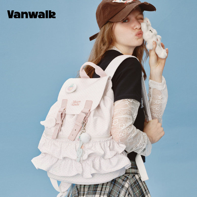 VANWALK Cute Design Lovely Note Estudyante Backpack v2904