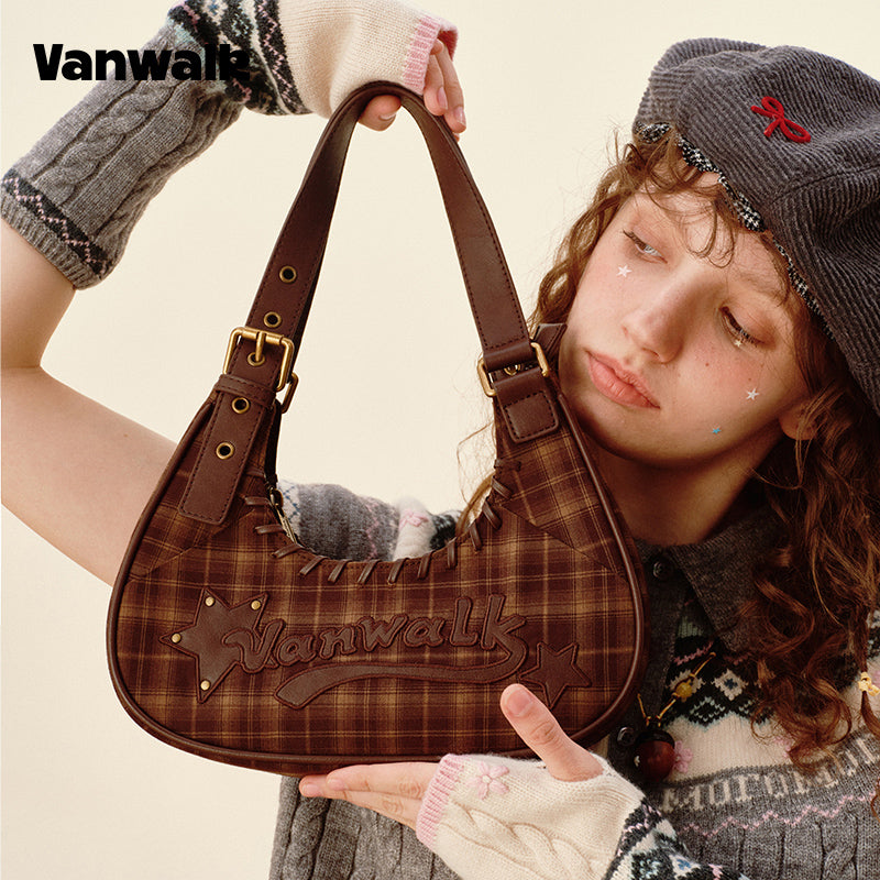 กระเป๋าสะพายไหล่ขนาดเล็ก VANWALK รุ่น Gulugulu Series Original Star ลายรูดาว ทำจากหนัง PU รุ่น V3051