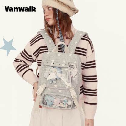 Ransel Seri Kuda Keberuntungan Januari Vanwalk dengan Banyak Kantong V3007