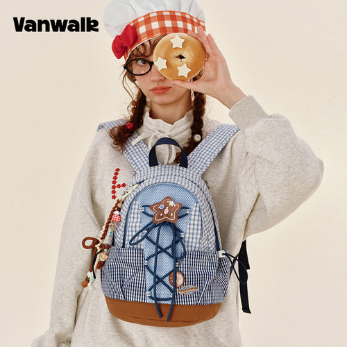 VANWALK Cute Design Lovely Note Estudyante Backpack v2904