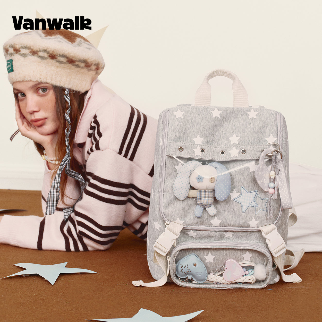 Ransel Seri Kuda Keberuntungan Januari Vanwalk dengan Banyak Kantong V3007
