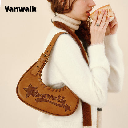 กระเป๋าสะพายไหล่ขนาดเล็ก VANWALK รุ่น Gulugulu Series Original Star ลายรูดาว ทำจากหนัง PU รุ่น V3051