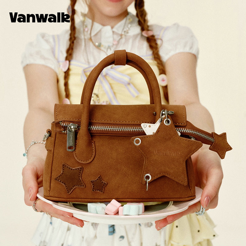 VANWALK Gulugulu 系列原創星星鏤空迷你肩背包 PU 手提包 V3051