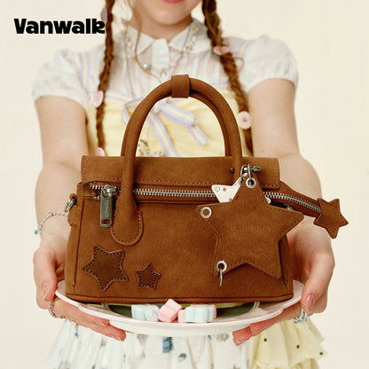 VANWALK Gulugulu 系列原創星星鏤空迷你肩背包 PU 手提包 V3051