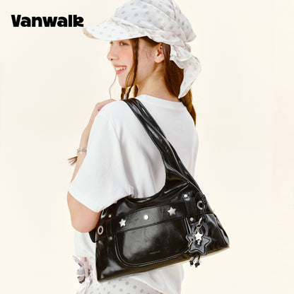 กระเป๋าสะพายไหล่ขนาดเล็ก VANWALK รุ่น Gulugulu Series Original Star ลายรูดาว ทำจากหนัง PU รุ่น V3051