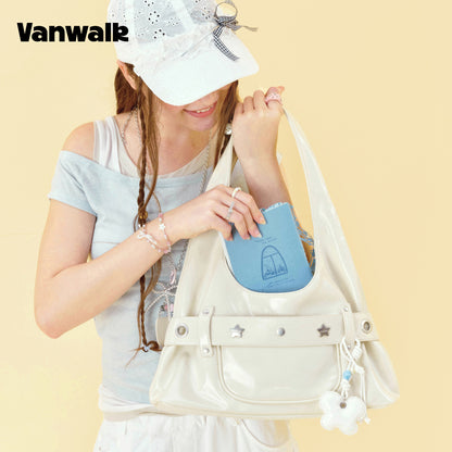 กระเป๋าสะพายไหล่ขนาดเล็ก VANWALK รุ่น Gulugulu Series Original Star ลายรูดาว ทำจากหนัง PU รุ่น V3051