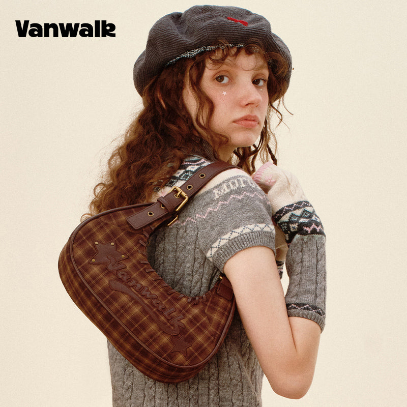 กระเป๋าสะพายไหล่ขนาดเล็ก VANWALK รุ่น Gulugulu Series Original Star ลายรูดาว ทำจากหนัง PU รุ่น V3051