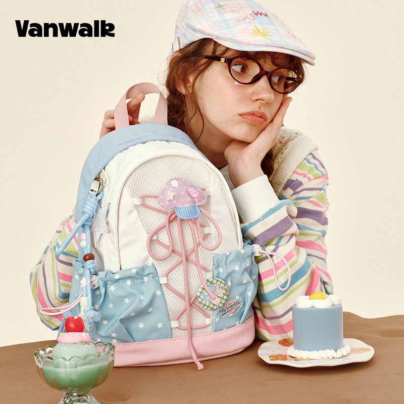 VANWALK Cute Design Lovely Note Estudyante Backpack v2904