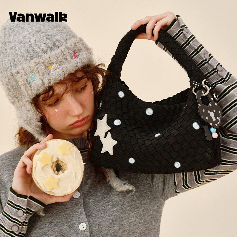 VANWALK Glutinous Rice Ball Series Woven Handbag v2991