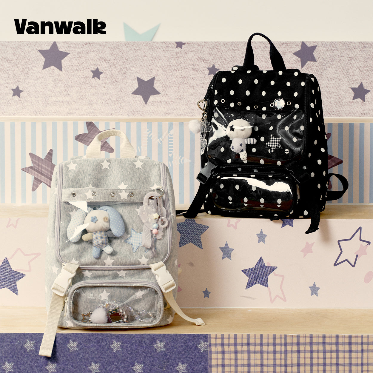 Ransel Seri Kuda Keberuntungan Januari Vanwalk dengan Banyak Kantong V3007