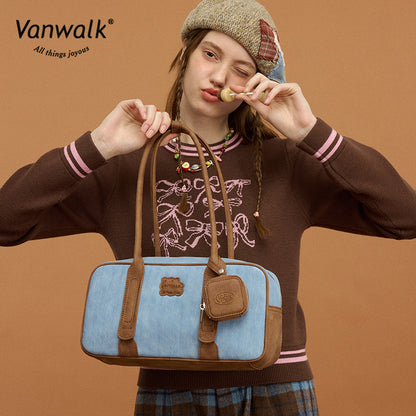 Vanwalk กระเป๋าสะพายไหล่พิซซ่ากันน้ำ V2878
