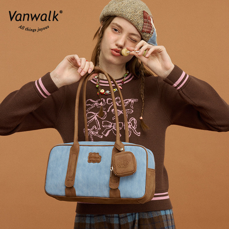 Vanwalk Water-Resistant Pizza shoulder bag V2878