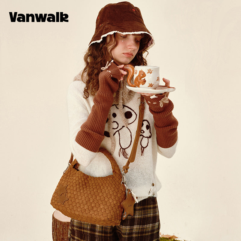 VANWALK Glutinous Rice Ball Series Woven Handbag v2991