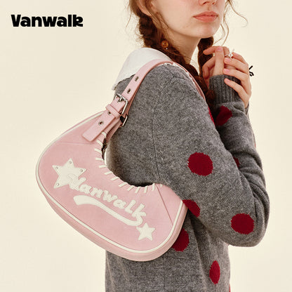 กระเป๋าสะพายไหล่ขนาดเล็ก VANWALK รุ่น Gulugulu Series Original Star ลายรูดาว ทำจากหนัง PU รุ่น V3051
