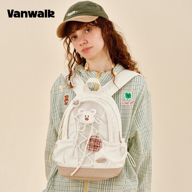 VANWALK Cute Design Lovely Note Estudyante Backpack v2904