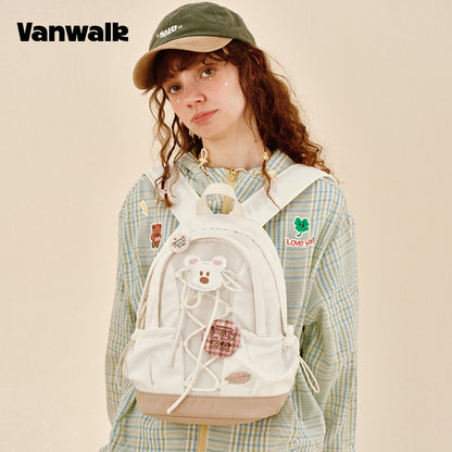 VANWALK Cute Design Lovely Note Estudyante Backpack v2904