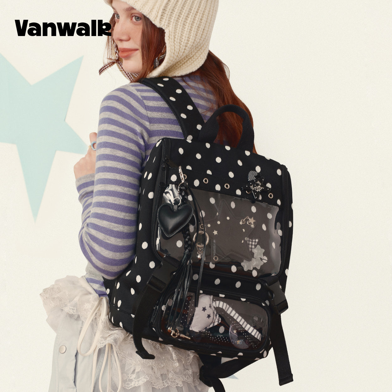 Ransel Seri Kuda Keberuntungan Januari Vanwalk dengan Banyak Kantong V3007