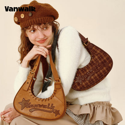 กระเป๋าสะพายไหล่ขนาดเล็ก VANWALK รุ่น Gulugulu Series Original Star ลายรูดาว ทำจากหนัง PU รุ่น V3051
