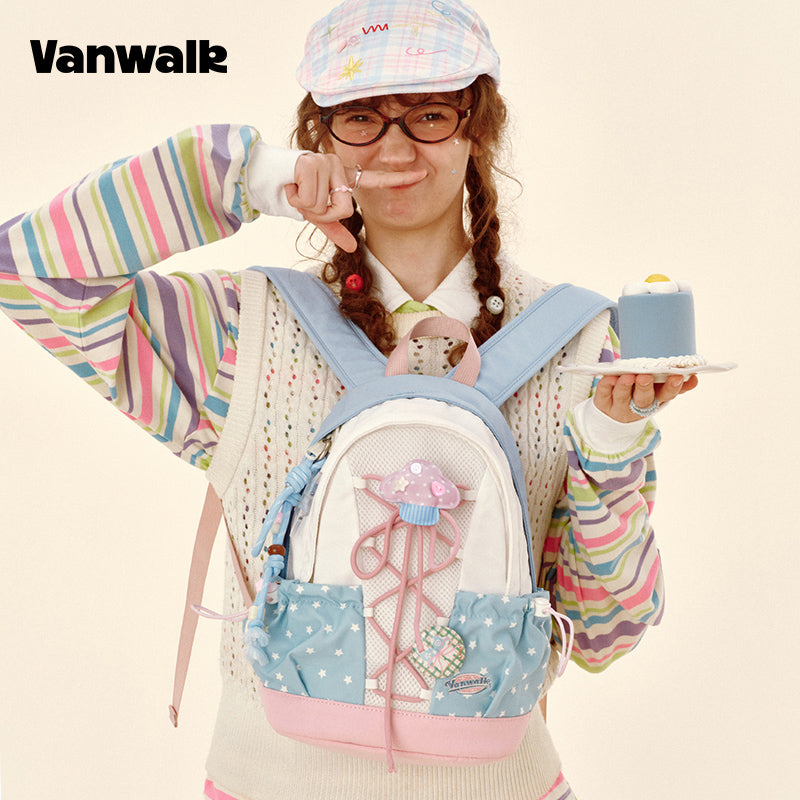 VANWALK Cute Design Lovely Note Estudyante Backpack v2904