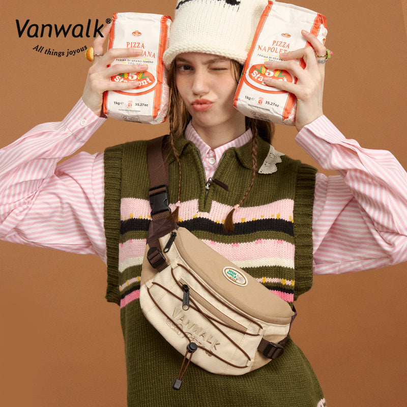 Vanwalk  Multi-Pockets Pizza Crossbody Bag V2860