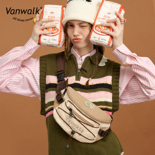 Vanwalk  Multi-Pockets Pizza Crossbody Bag V2860