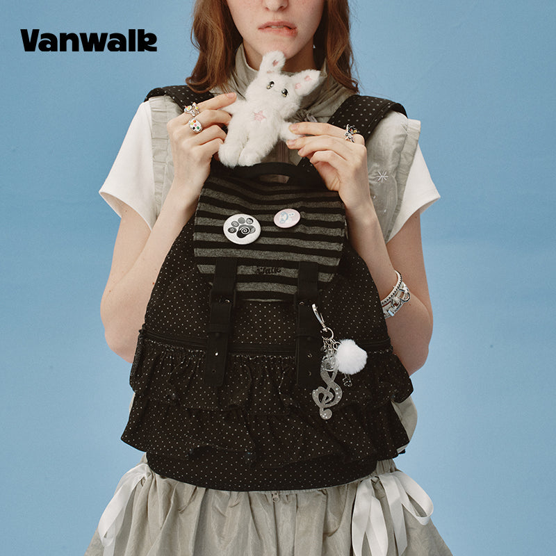 VANWALK Cute Design Lovely Note Estudyante Backpack v2904