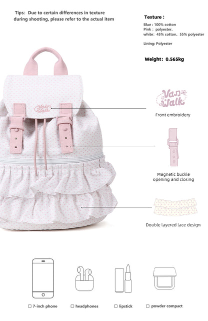 VANWALK Cute Design Lovely Note Student Backpack v2904
