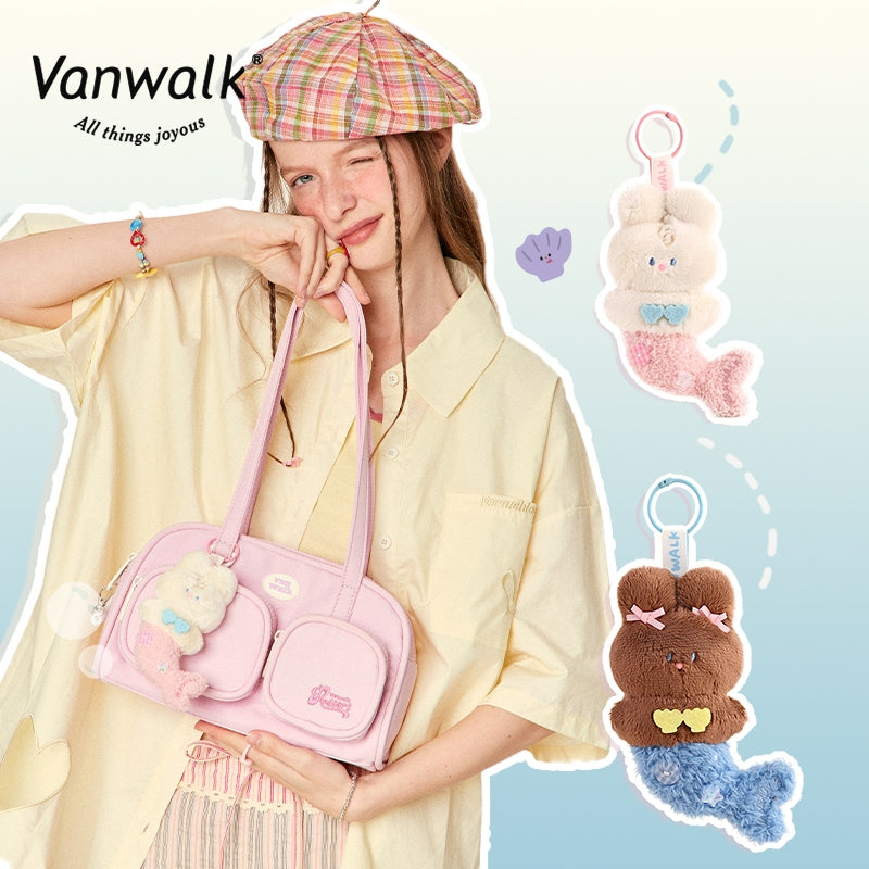 Vanwalk Bubble Island Niche Rabbit Mermaid Plush Doll Pendant Bag K522