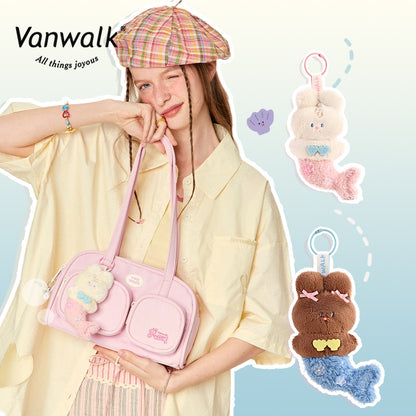 Vanwalk Bubble Island Niche Rabbit Mermaid Plush Doll Pendant Bag K522