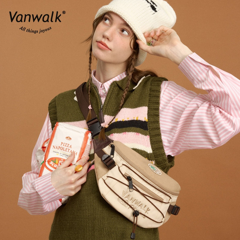 Vanwalk  Multi-Pockets Pizza Crossbody Bag V2860