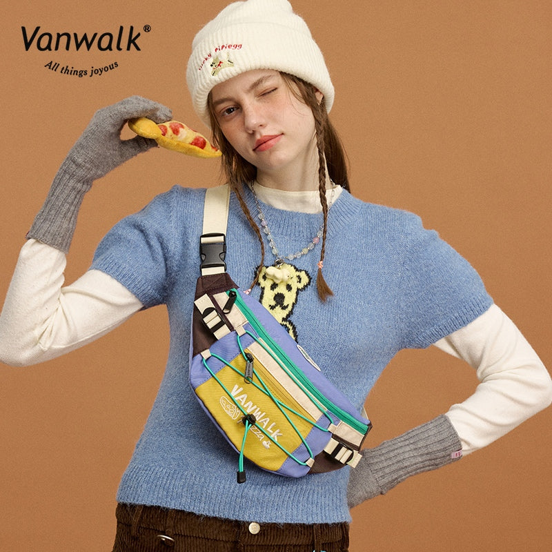Vanwalk  Multi-Pockets Pizza Crossbody Bag V2860