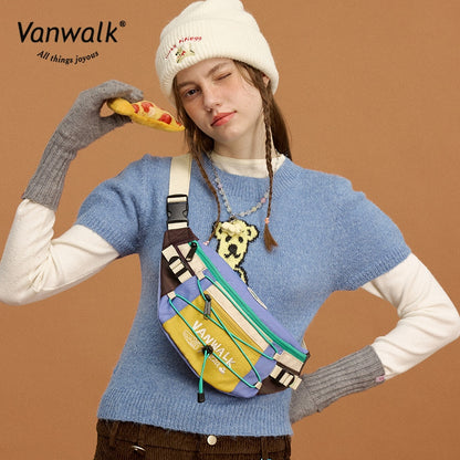 Vanwalk  Multi-Pockets Pizza Crossbody Bag V2860
