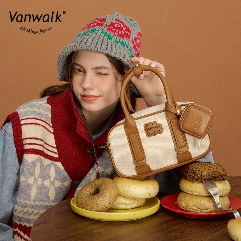 Vanwalk 時尚設計披薩斜背包 V2877