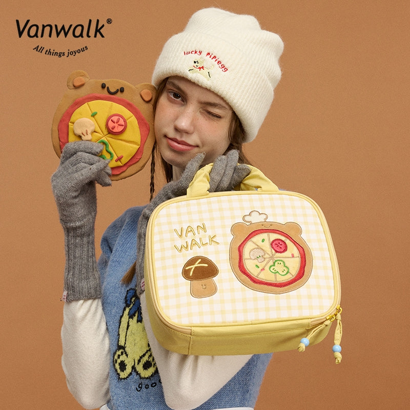Vanwalk cute design Pizza Cosmetic bag VS26