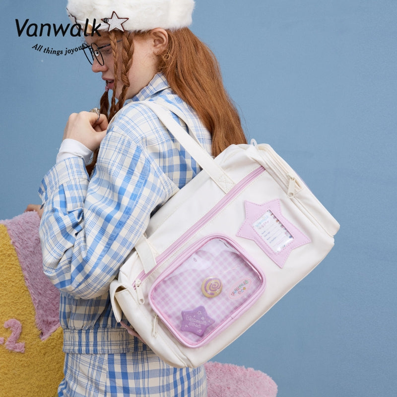 Vanwalk  Water-Resistant Multi-Pockets Lucky Star  Crossbody Bag V2887