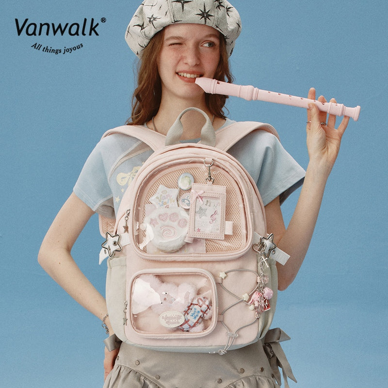 Vanwalk  Multiple Pockets Happy Band backpack V2908