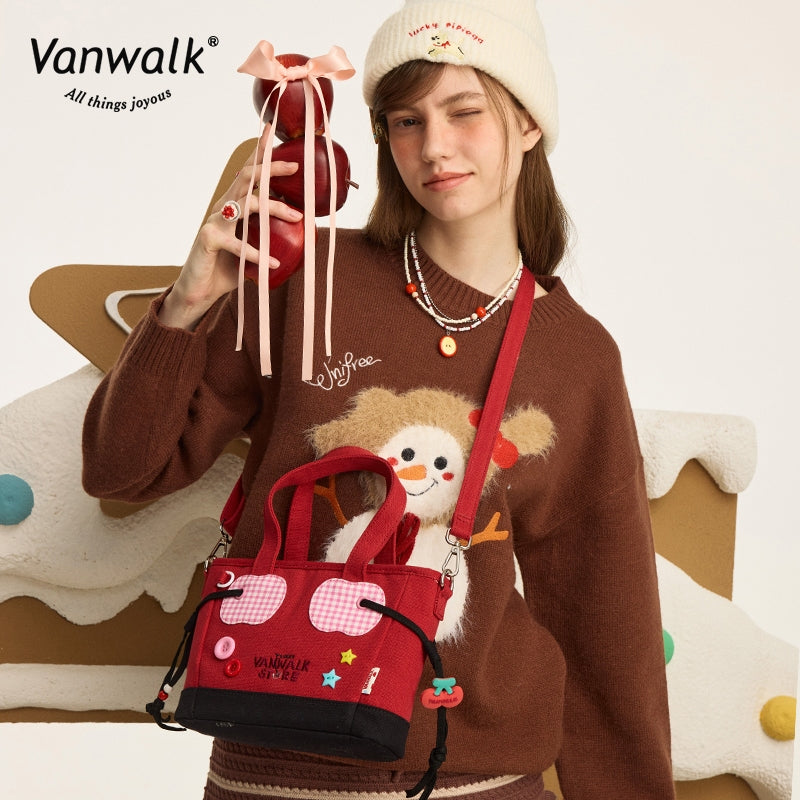 Vanwalk Water-Resistant Christmas na bag sa balikat V2869