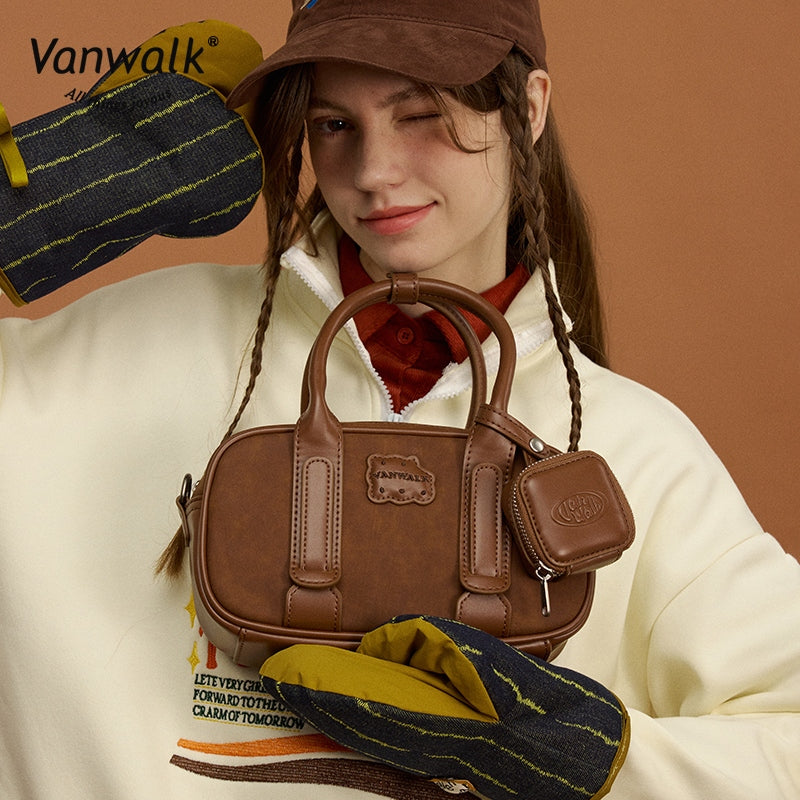 Vanwalk 時尚設計披薩斜背包 V2877