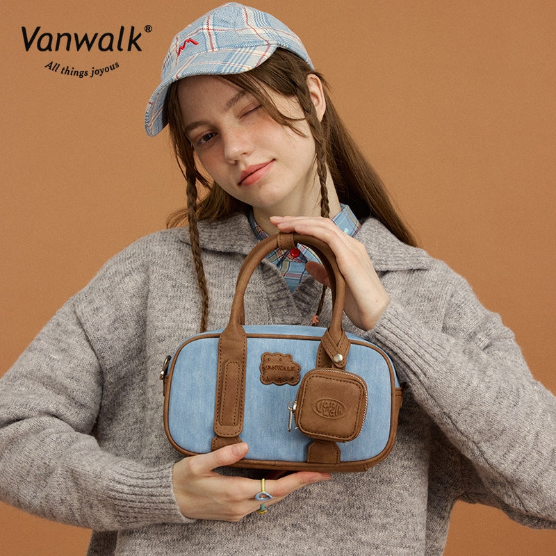 Vanwalk 時尚設計披薩斜背包 V2877