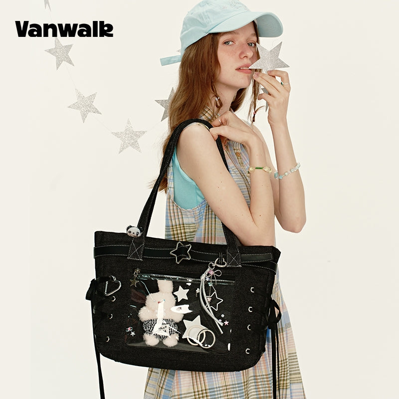 VANWALK Handheld Account Large Capacity Shoulder Tote Bag V2915