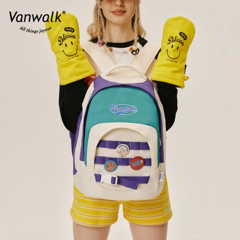 Vanwalk  Ergonomic Straps Bear Burger backpack V2689