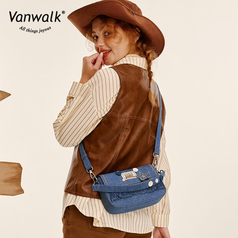 Vanwalk 轻量牛仔斜挎包 V2697