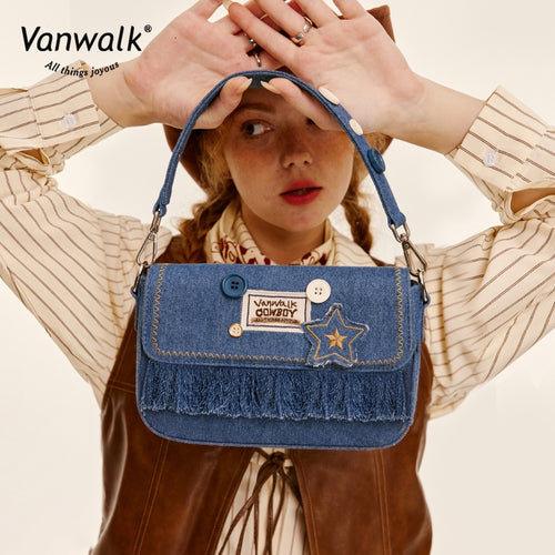 Vanwalk 轻量牛仔斜挎包 V2697