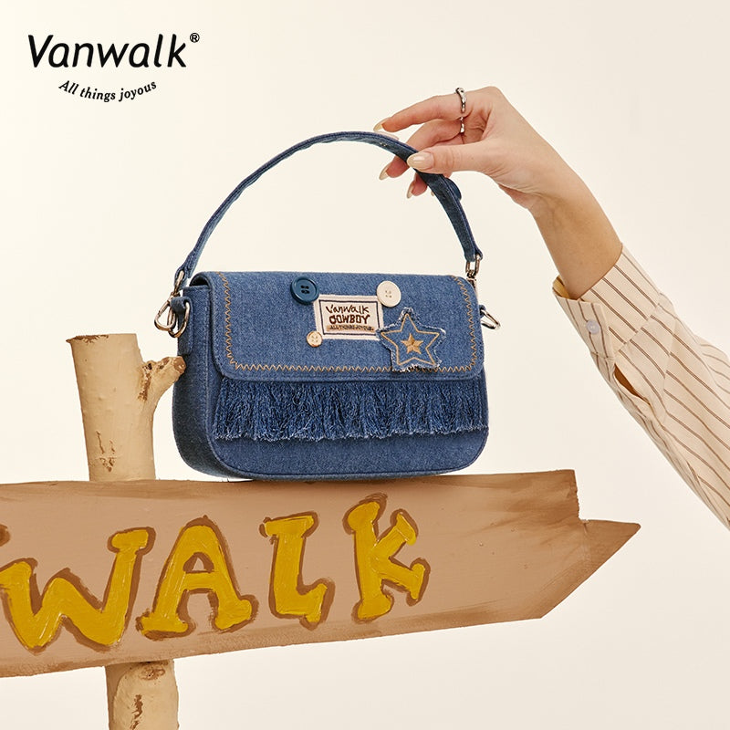 Vanwalk 轻量牛仔斜挎包 V2697
