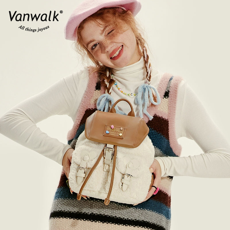 Vanwalk Fashion Bear Burger backpack V2714