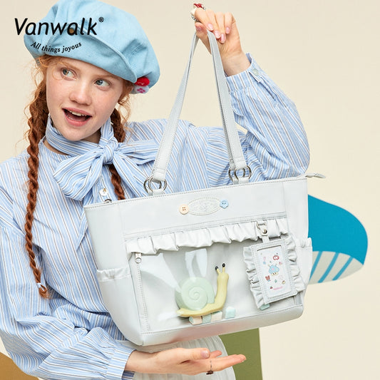Vanwalk แฟชั่น กระเป๋าสะพายไหล่สวนขนาดเล็ก V2898