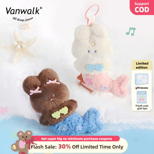 Vanwalk Bubble Island Niche Rabbit Mermaid Plush Doll Pendant Bag K522