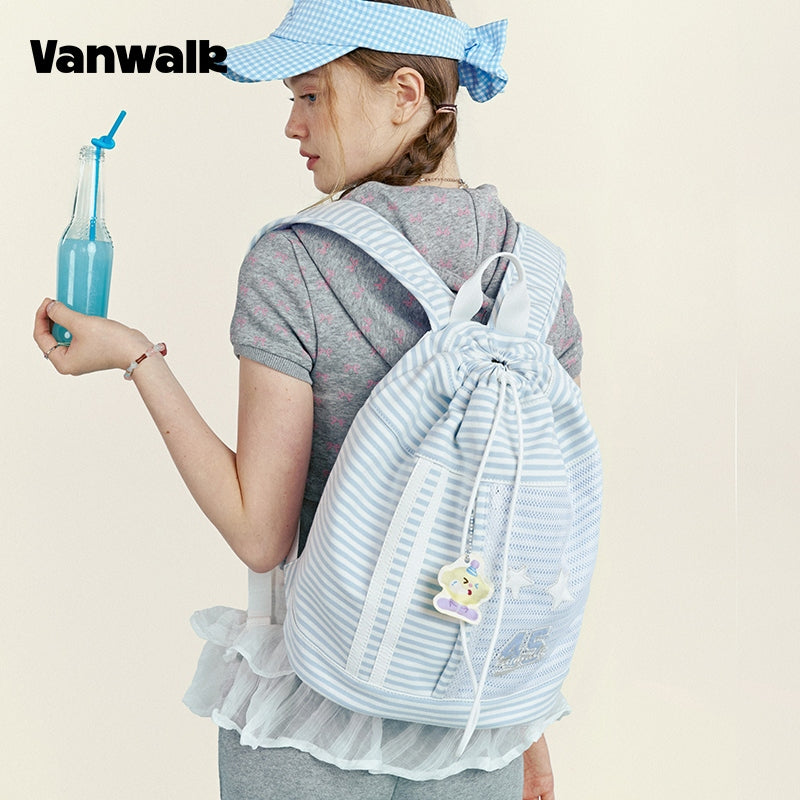 VANWALK Fruit Power v2962 New Style Sports Travel Drawstring Backpack Women's Commuter Casual Canvas Bag