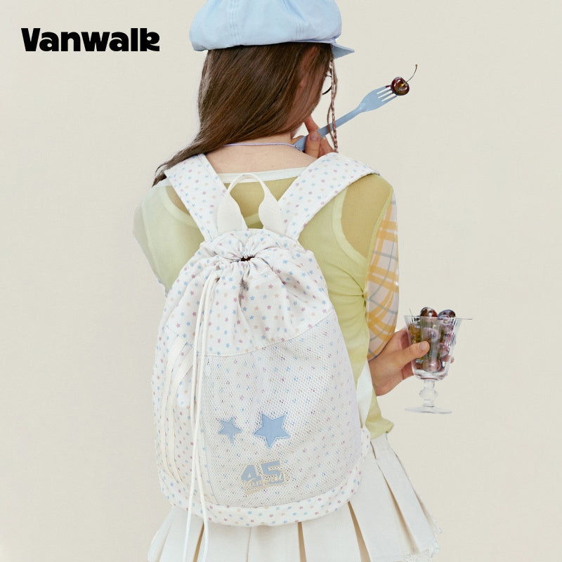 VANWALK Fruit Power v2962 New Style Sports Travel Drawstring Backpack Women's Commuter Casual Canvas Bag