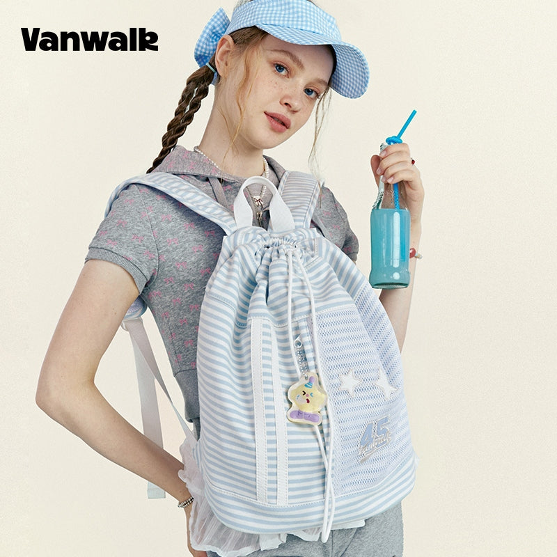 VANWALK Fruit Power v2962 New Style Sports Travel Drawstring Backpack Women's Commuter Casual Canvas Bag